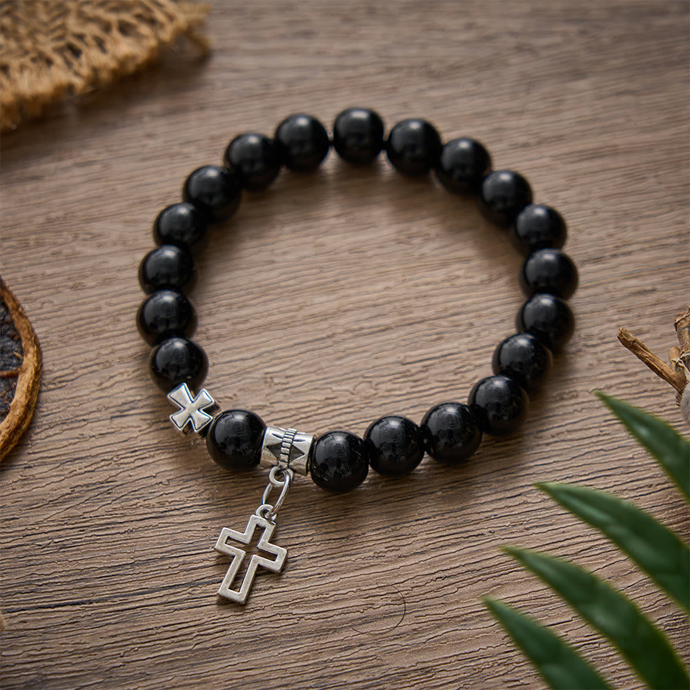 SolaceBeads Sleek Black Beaded Back‑to‑School Bracelet : Gentle Faith for School Life - image 3