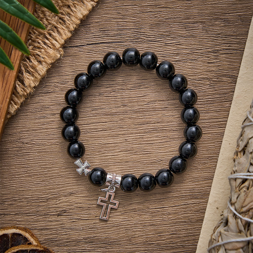 SolaceBeads Sleek Black Beaded Back‑to‑School Bracelet : Gentle Faith for School Life - image 4