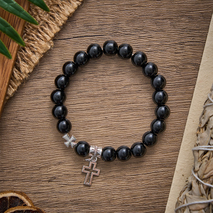 SolaceBeads Sleek Black Beaded Back‑to‑School Bracelet : Gentle Faith for School Life - image 4