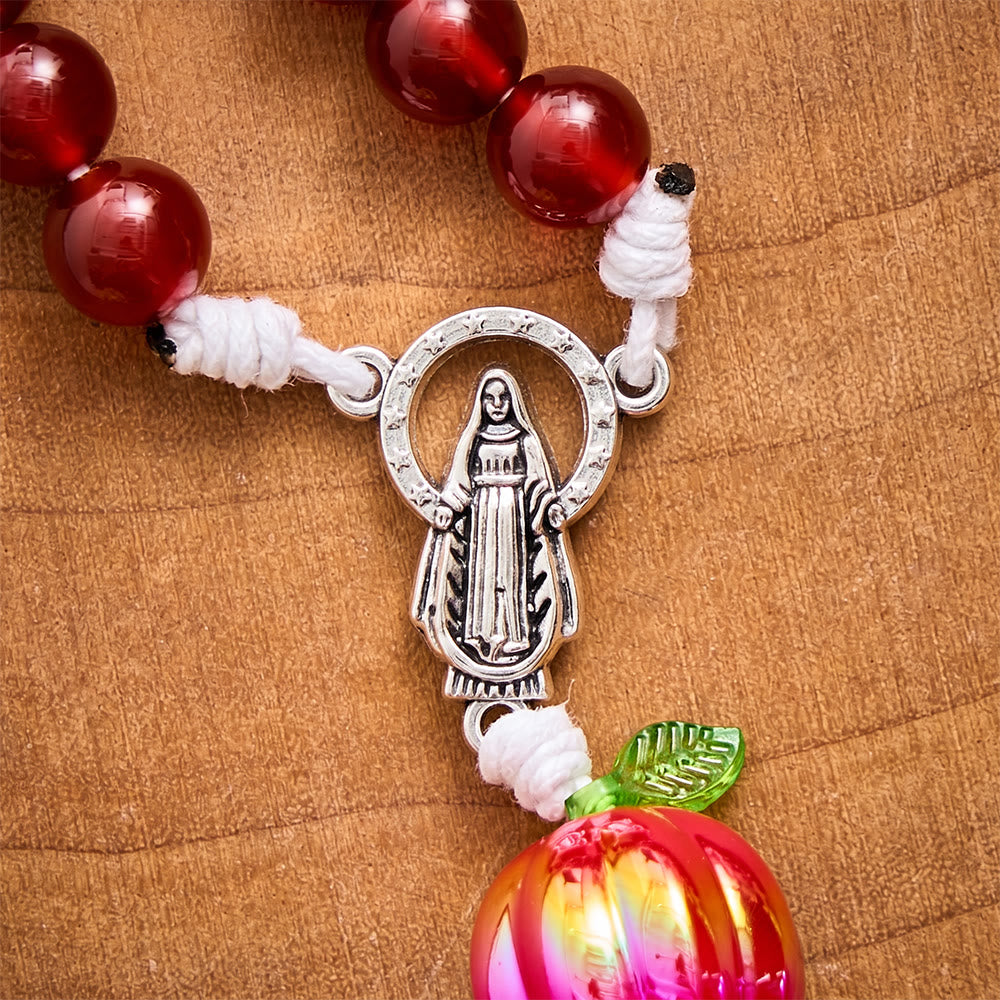 SolaceBeads Carnelian Stone Rosary: Autumn Pumpkin Beads For Seasonal Prayer - image 5