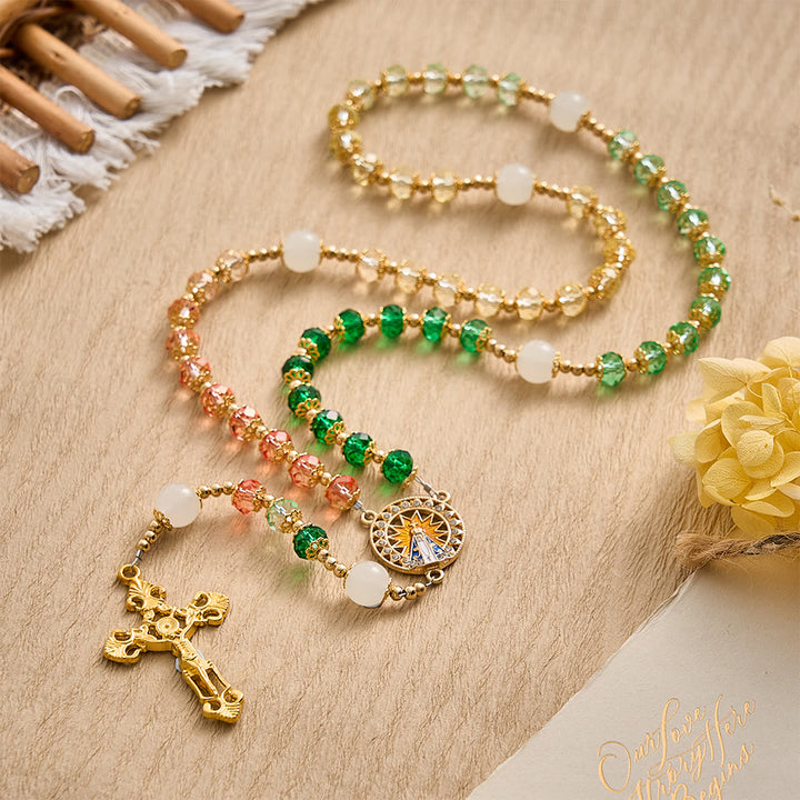 SolaceBeads Autumn‑Tone Crystal Rosary: Sparkling Multicolor Beads For Devout Worship - image 2