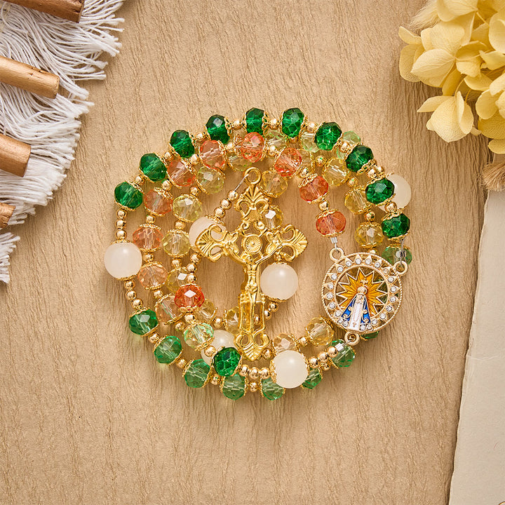 SolaceBeads Autumn‑Tone Crystal Rosary: Sparkling Multicolor Beads For Devout Worship - image 7
