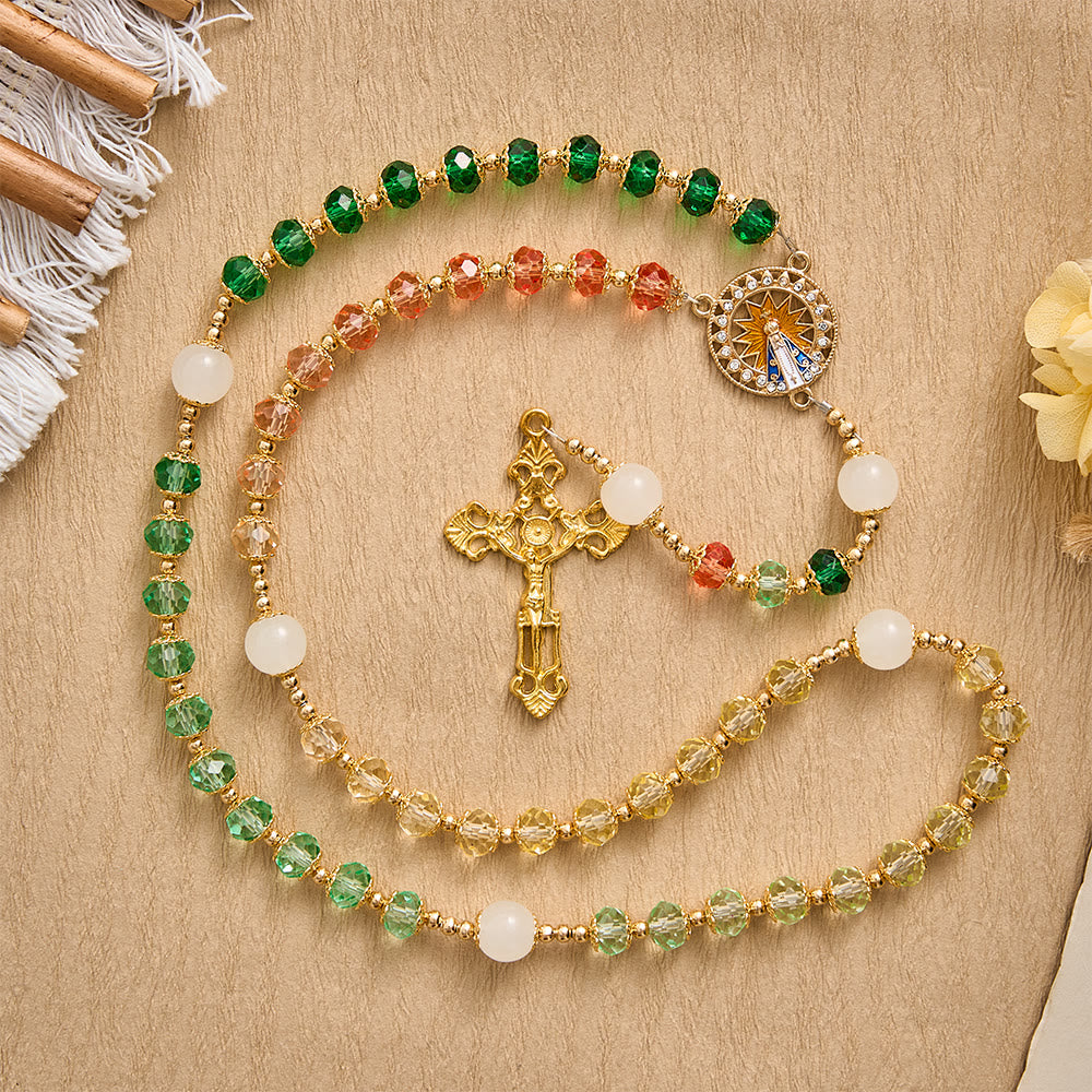 SolaceBeads Autumn‑Tone Crystal Rosary: Sparkling Multicolor Beads For Devout Worship - image 8