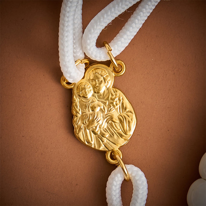 SolaceBeads Artistic Rosary: Gentle White Beads &amp; St.Joseph Medal For Quiet Devotion - image 5