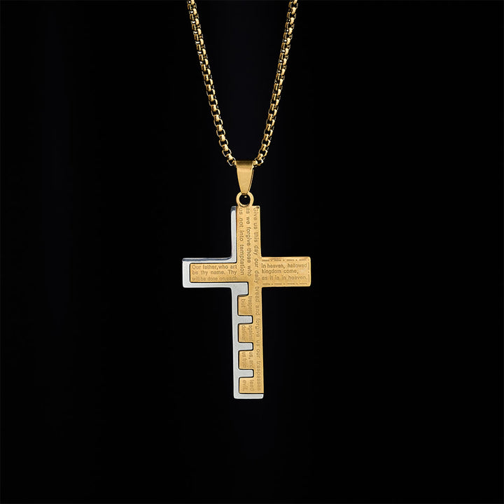 SolaceBeads Puzzle‑Spliced Cross Necklace With Lord&