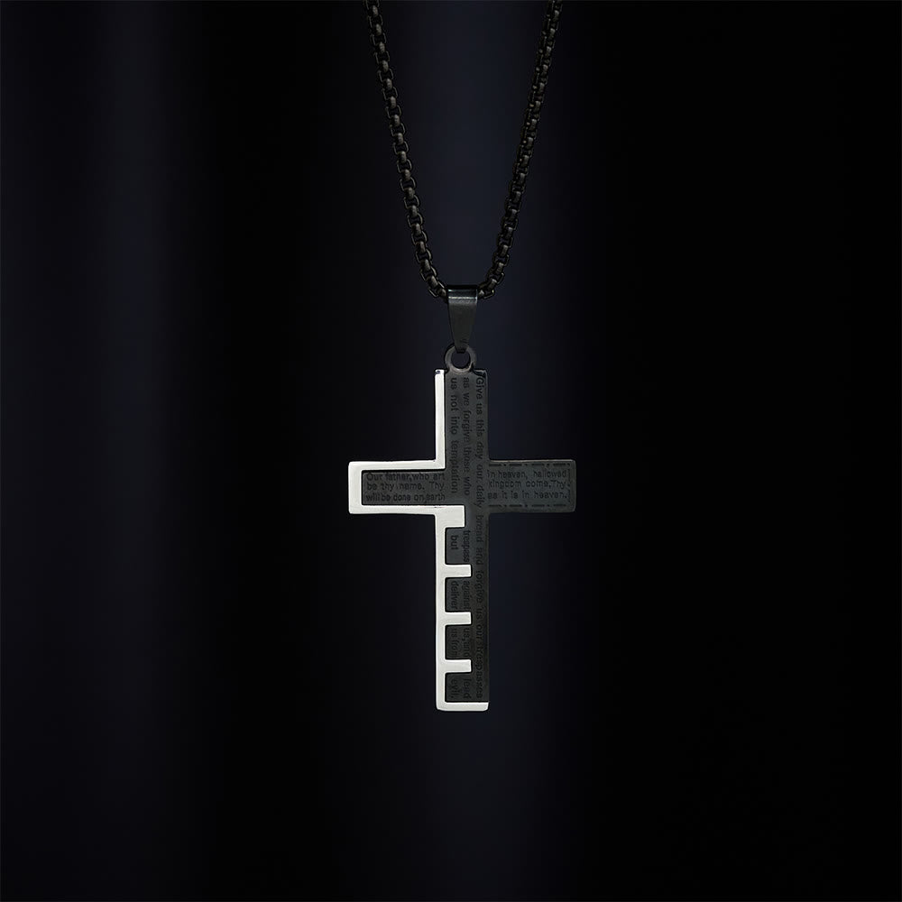 SolaceBeads Puzzle‑Spliced Cross Necklace With Lord&