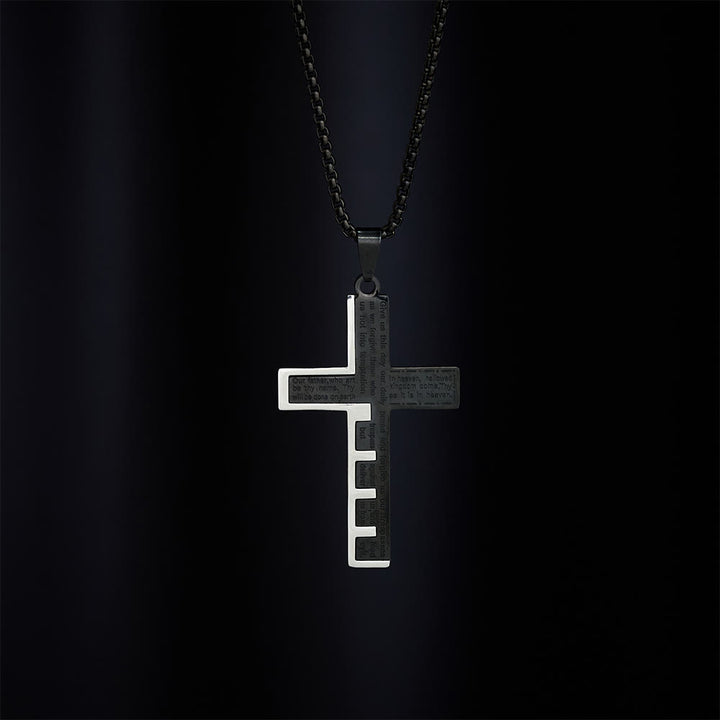 SolaceBeads Puzzle‑Spliced Cross Necklace With Lord&