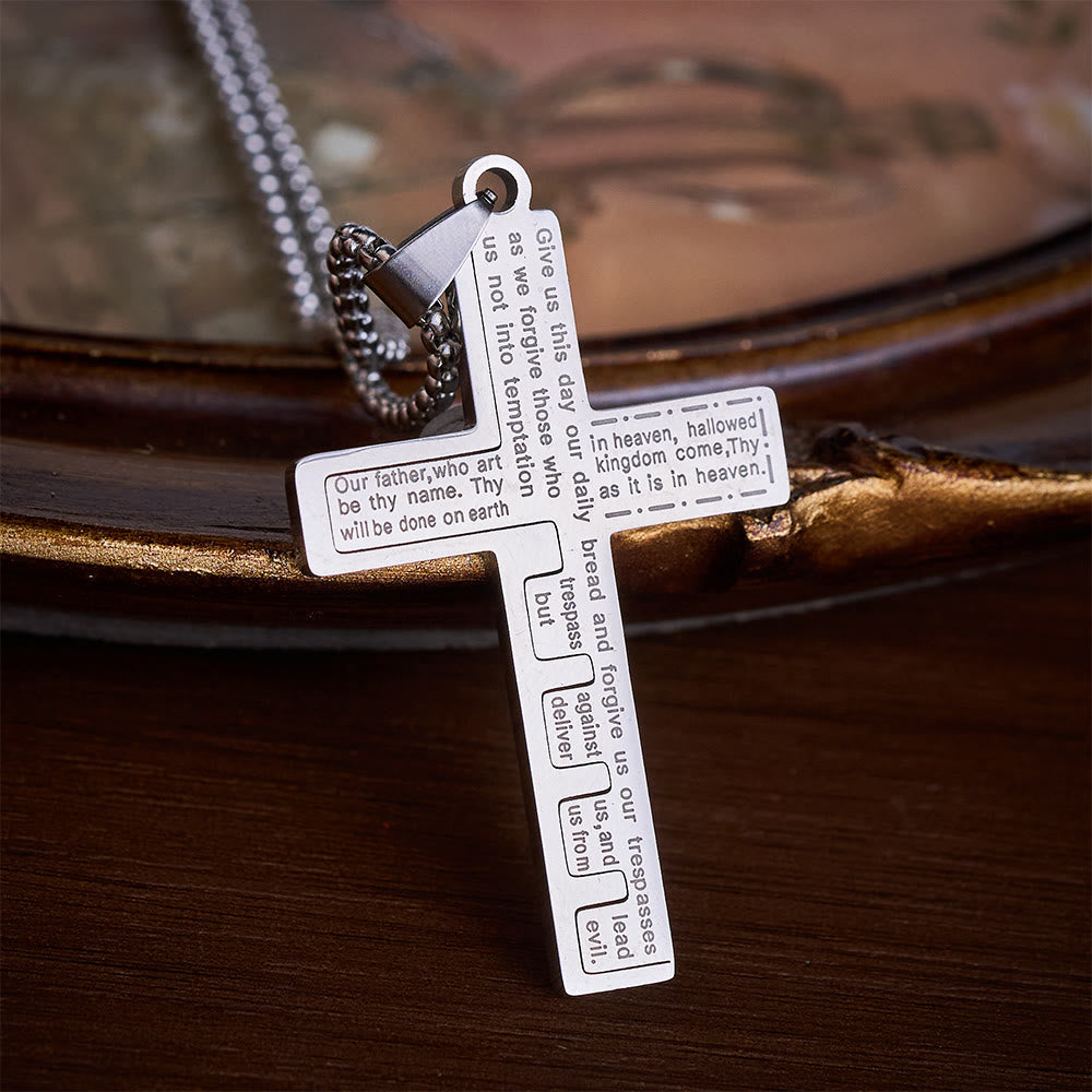 SolaceBeads Puzzle‑Spliced Cross Necklace With Lord&
