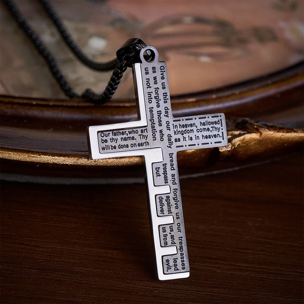 SolaceBeads Puzzle‑Spliced Cross Necklace With Lord&