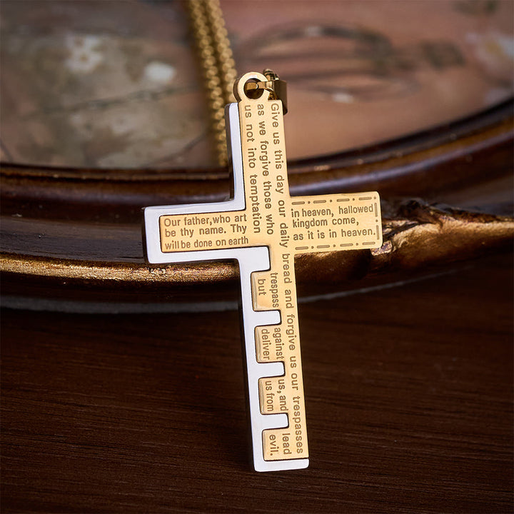 SolaceBeads Puzzle‑Spliced Cross Necklace With Lord&