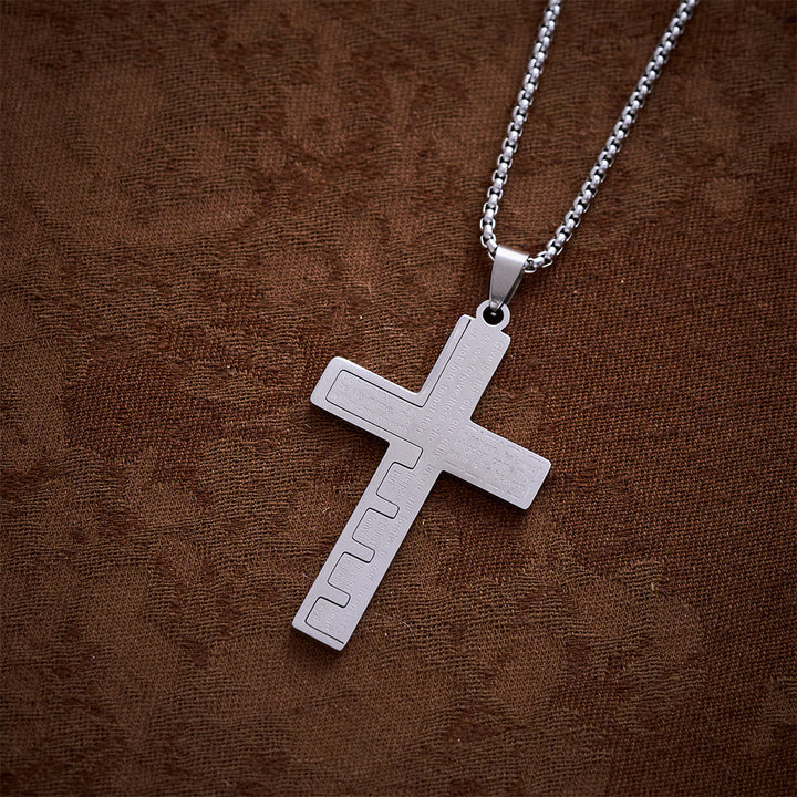 SolaceBeads Puzzle‑Spliced Cross Necklace With Lord&
