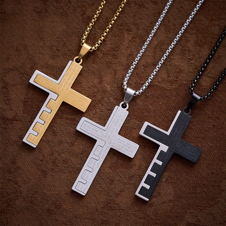SolaceBeads Puzzle‑Spliced Cross Necklace With Lord&