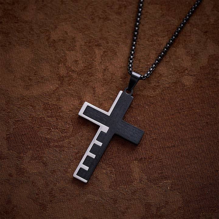 SolaceBeads Puzzle‑Spliced Cross Necklace With Lord&