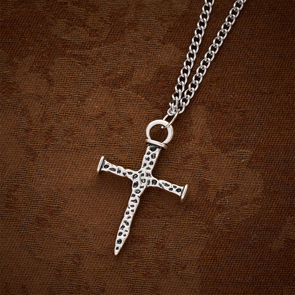SolaceBeads Nail Cross Necklace: Courage‑Centered Pendant For Your Daily Faith Witness - Antique Silver - image 3