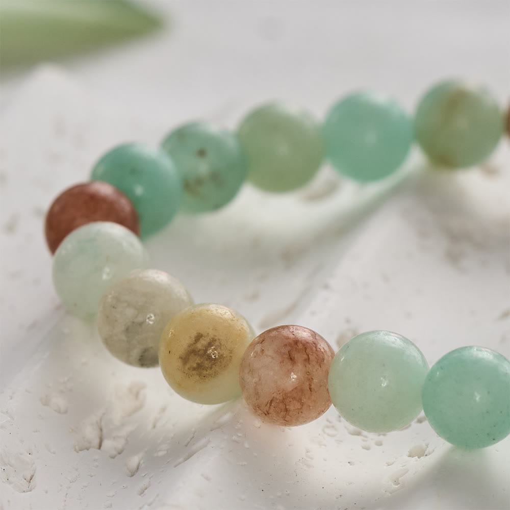 SolaceBeads Amazonite Bead Bracelet With SPES Engraved Bar: Hope In Gentle Hues - image 2