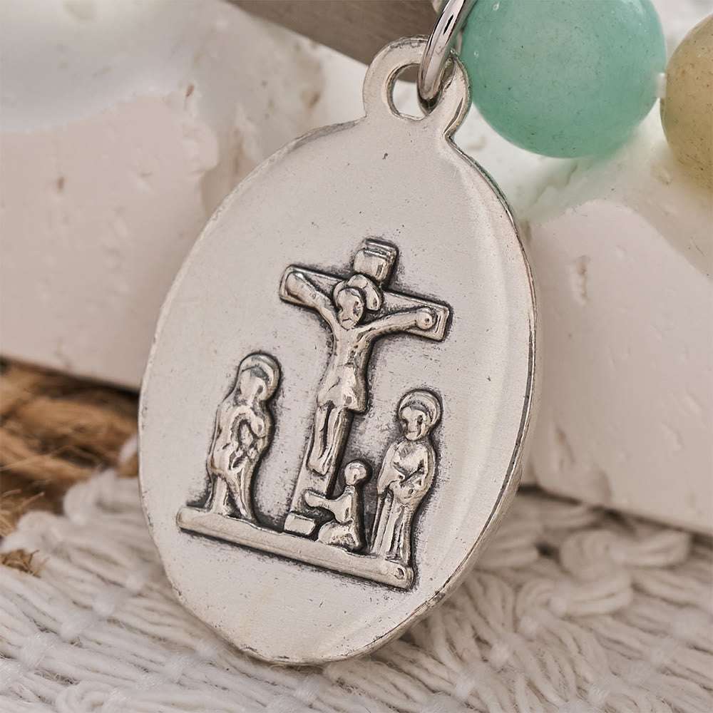 SolaceBeads Amazonite Bead Bracelet With SPES Engraved Bar: Hope In Gentle Hues - image 4