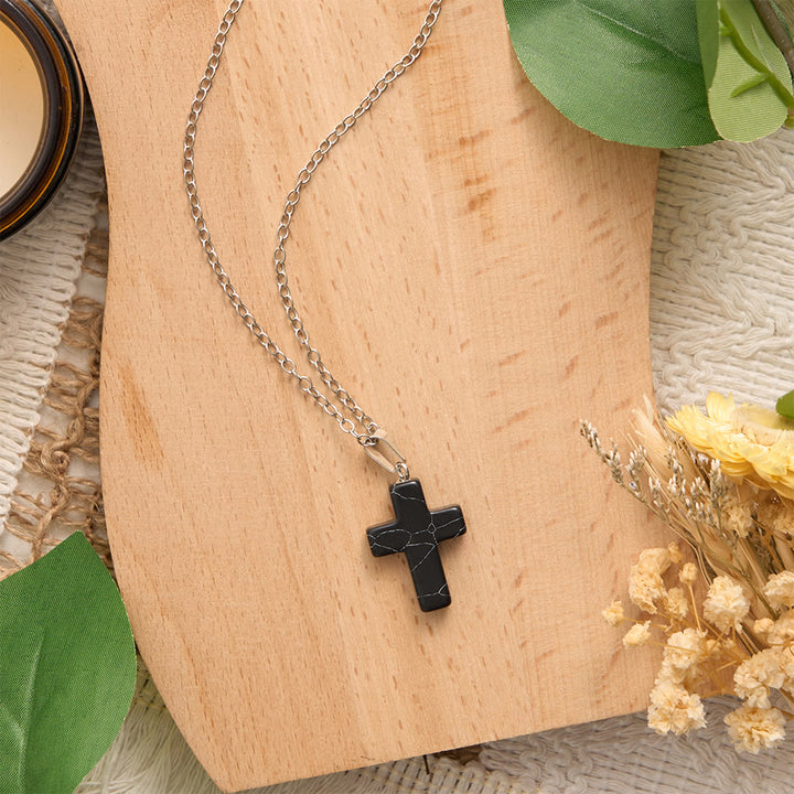 SolaceBeads Stone Cross Necklace: Peace‑Infused Howlite Pendant In Assorted Vibrant Hues - image 10
