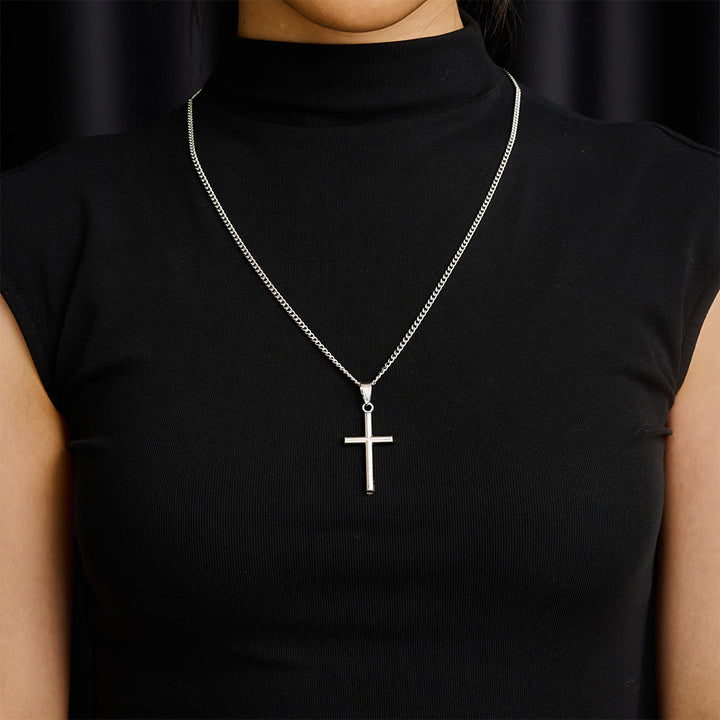 SolaceBeads Simple Cross Necklace, Faith‑Centered Pendant in Gold &amp; Silver Tone - image 2
