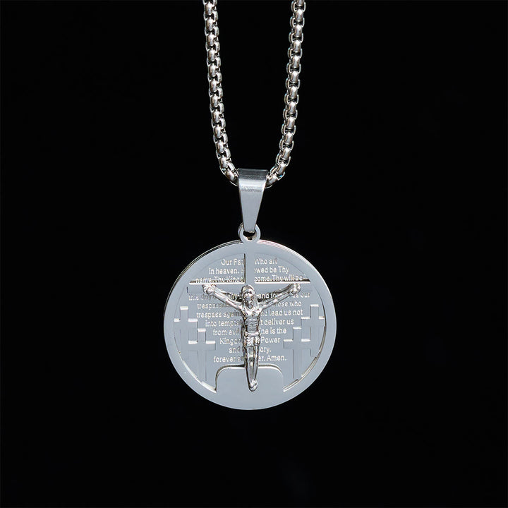 SolaceBeads Retro Round Jesus Figure Pendant Necklace, Multi‑Tone Fashion Accessory - image 13