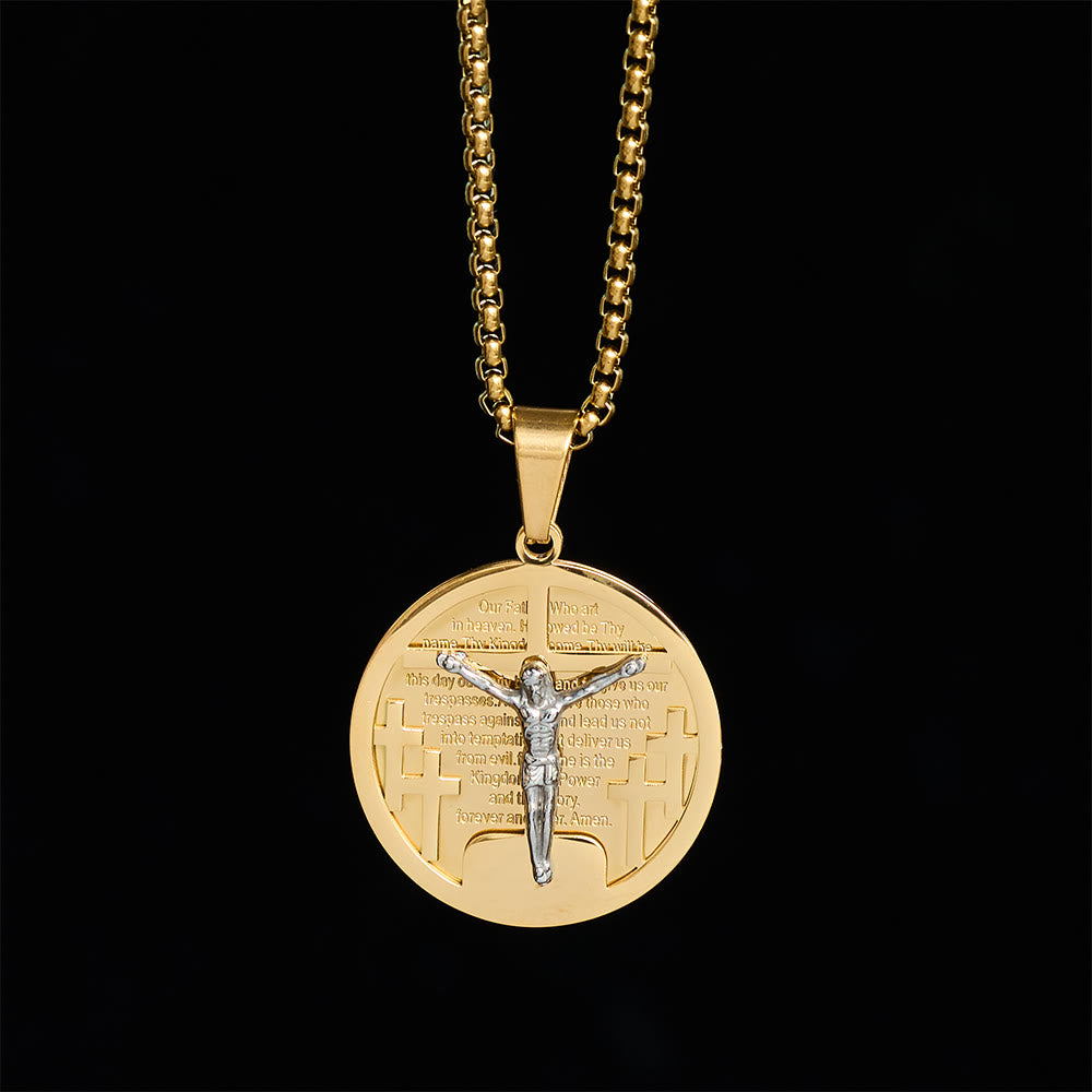 SolaceBeads Retro Round Jesus Figure Pendant Necklace, Multi‑Tone Fashion Accessory - image 12