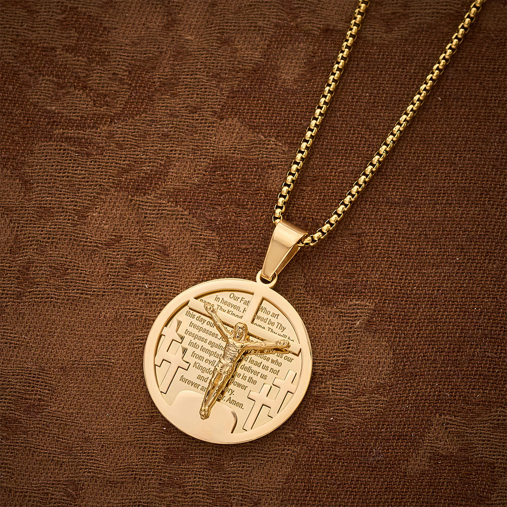 SolaceBeads Retro Round Jesus Figure Pendant Necklace, Multi‑Tone Fashion Accessory - image 10