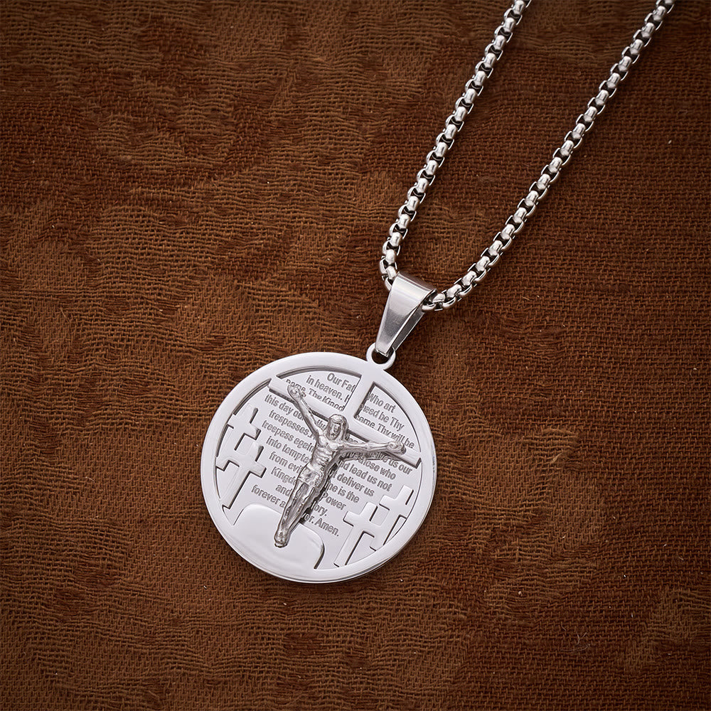 SolaceBeads Retro Round Jesus Figure Pendant Necklace, Multi‑Tone Fashion Accessory - image 9