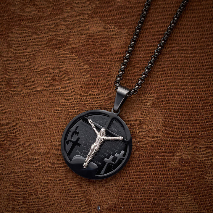SolaceBeads Retro Round Jesus Figure Pendant Necklace, Multi‑Tone Fashion Accessory - image 11