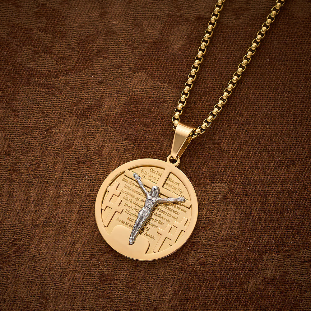 SolaceBeads Retro Round Jesus Figure Pendant Necklace, Multi‑Tone Fashion Accessory - image 8