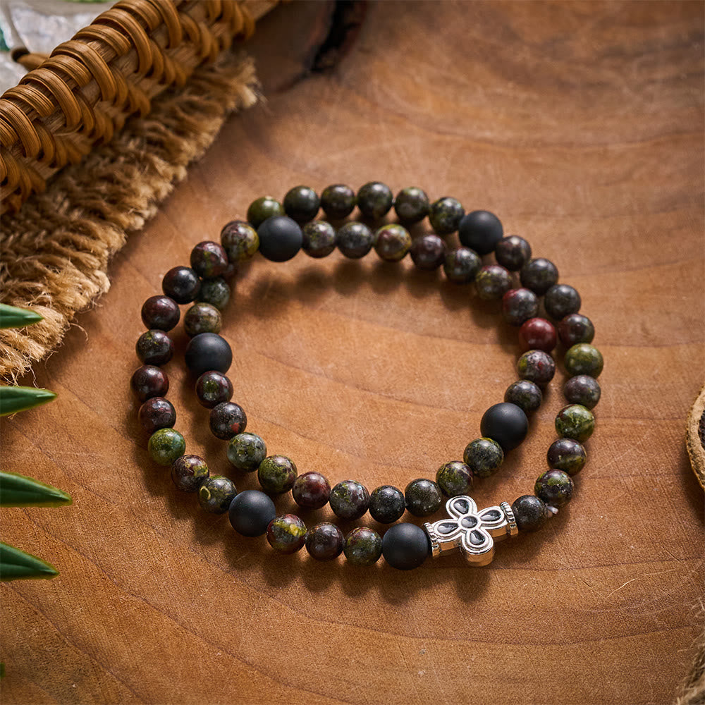 SolaceBeads Dragon Blood Rosary Bracelet With Matte Black Onyx: Grounded Faith In Natural Gemstone - image 3