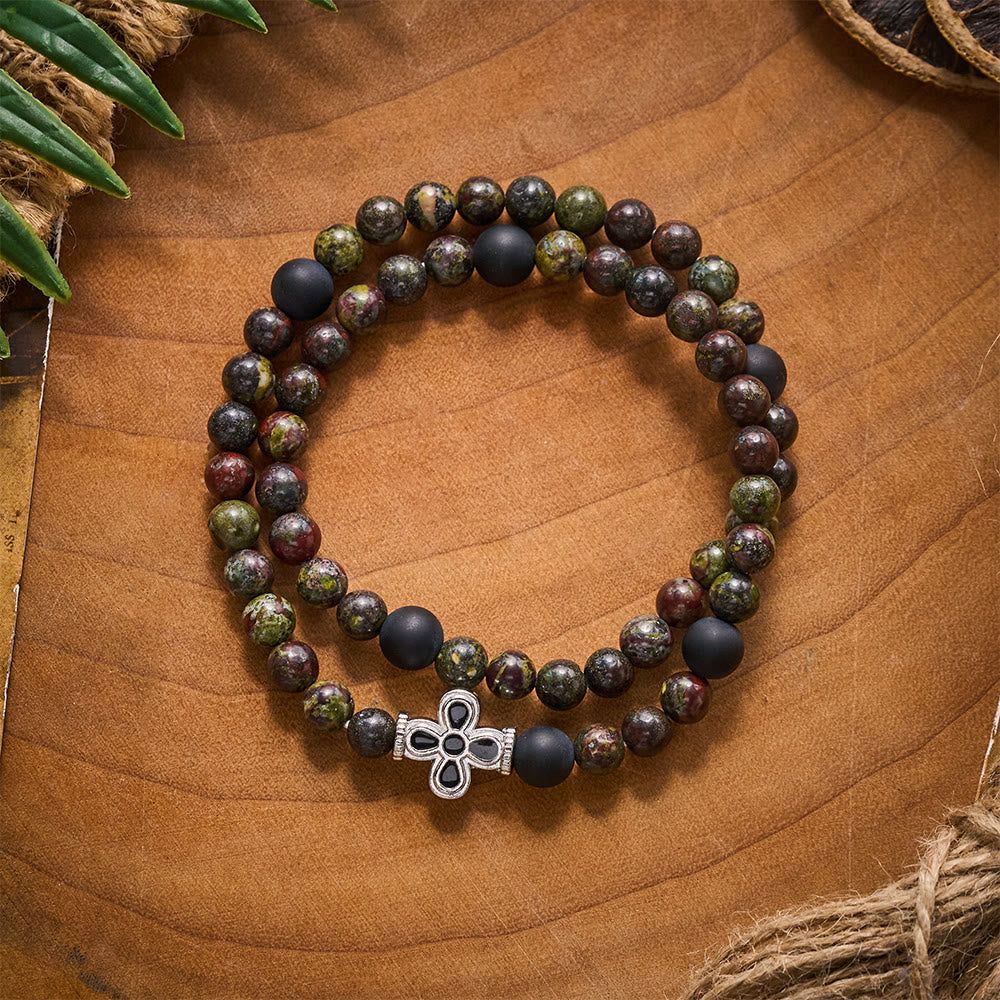 SolaceBeads Dragon Blood Rosary Bracelet With Matte Black Onyx: Grounded Faith In Natural Gemstone - image 4