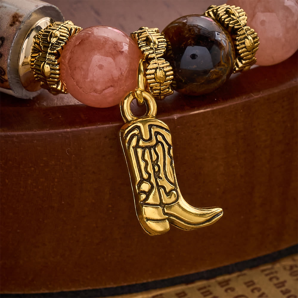 SolaceBeads Western Courage Beaded Bracelet, Horse‑Themed Mixed Natural Stone Jewelry - image 7