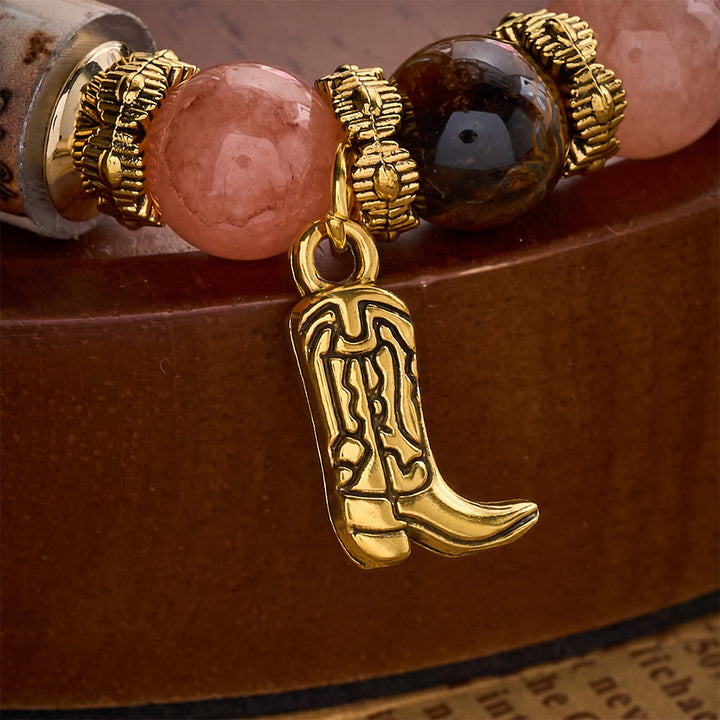 SolaceBeads Western Courage Beaded Bracelet, Horse‑Themed Mixed Natural Stone Jewelry - image 7