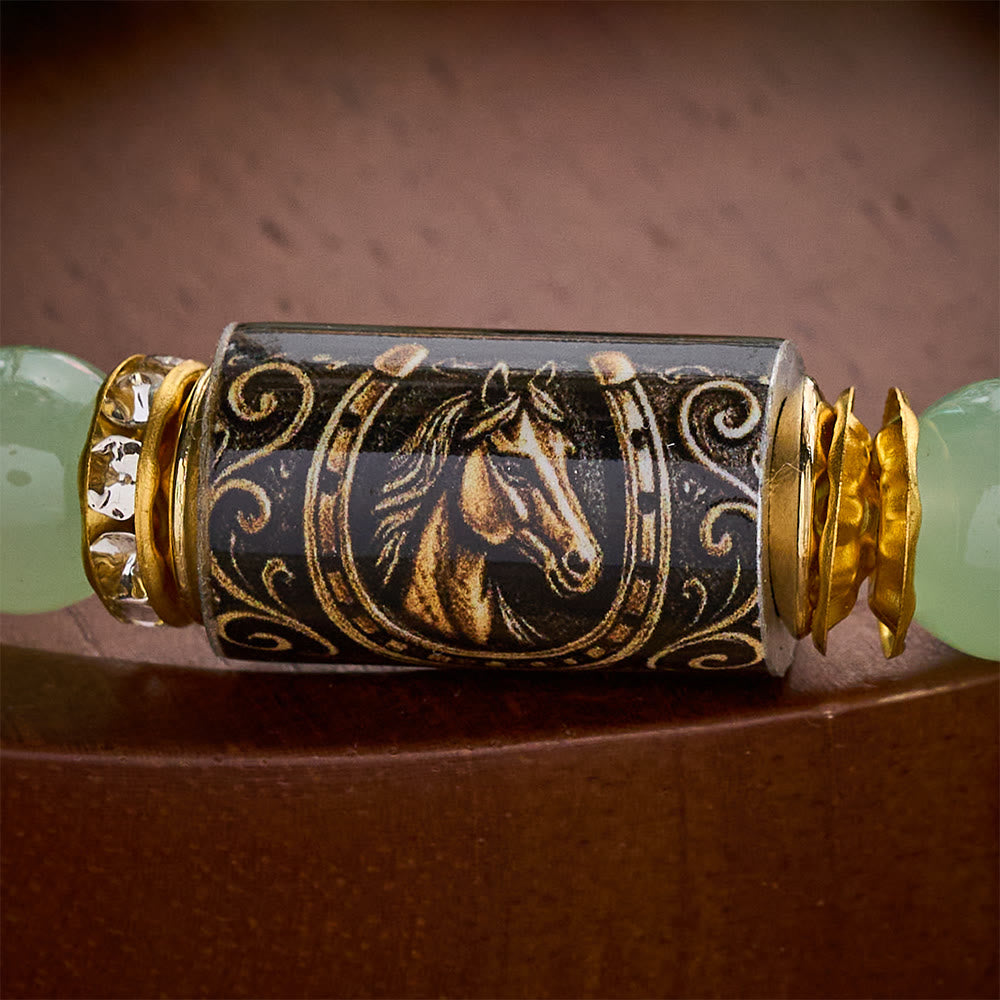 SolaceBeads Western Courage Beaded Bracelet, Horse‑Themed Mixed Natural Stone Jewelry - image 4
