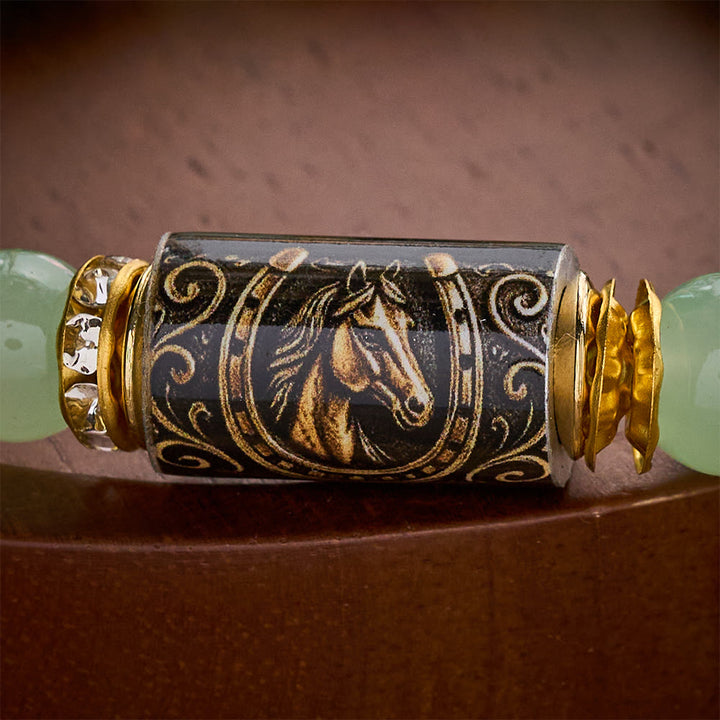 SolaceBeads Western Courage Beaded Bracelet, Horse‑Themed Mixed Natural Stone Jewelry - image 4
