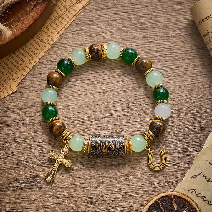 SolaceBeads Western Courage Beaded Bracelet, Horse‑Themed Mixed Natural Stone Jewelry - image 10