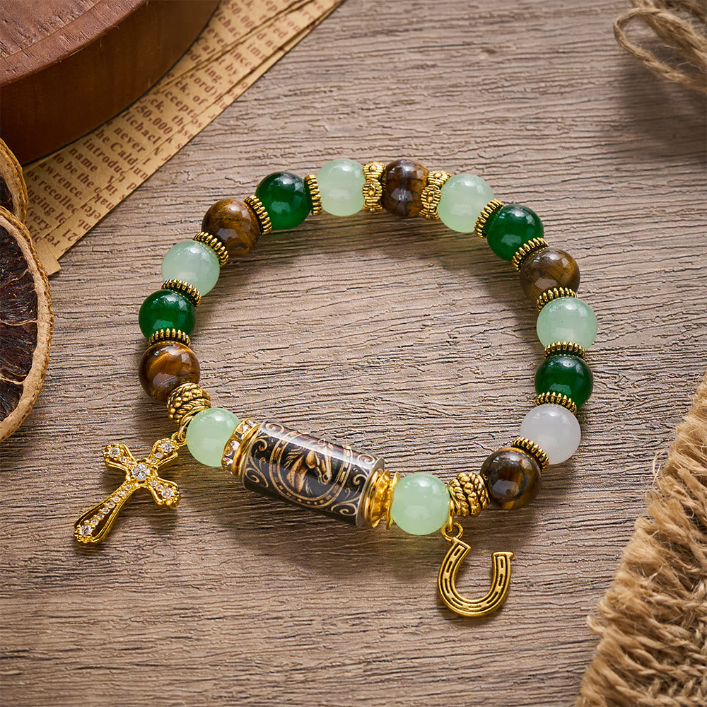 SolaceBeads Western Courage Beaded Bracelet, Horse‑Themed Mixed Natural Stone Jewelry - image 12
