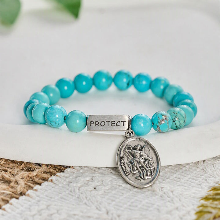 SolaceBeads St.Michael Turquoise Bracelet: Divine Protect for Faith‑Filled Days - image 2
