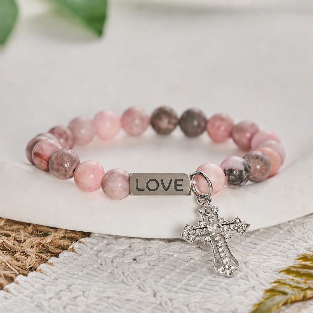 SolaceBeads Pink Zebra Jasper Bracelet: Sacred Love for Your Daily Prayer - Pink Zebra Jasper - image 0