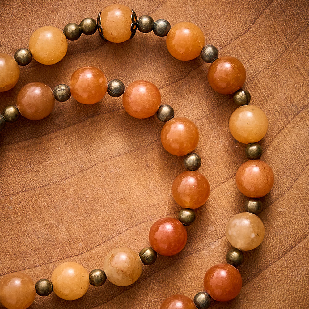SolaceBeads Red Aventurine Stone Rosary With Miraculous Medal &amp; Crucifix: Warm Grace of Autumn - image 2