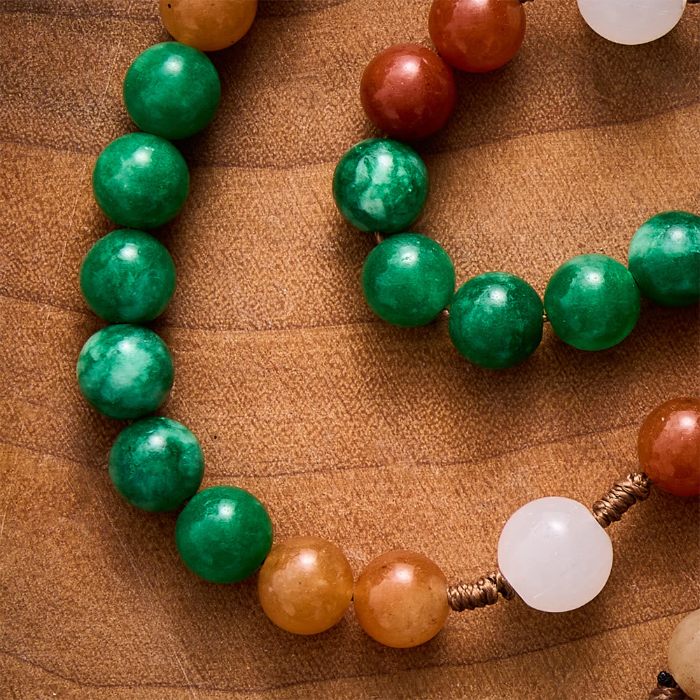 SolaceBeads Dry Green Jade &amp; Red Aventurine Rosary With Crucifix: Forest‑Toned Autumn Faith - image 2