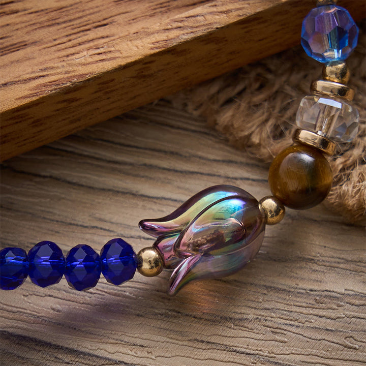 SolaceBeads Story‑of‑Jesus Multi‑Color Faceted Crystal Woven Bracelet: Narrative Devotional Jewelry - image 1