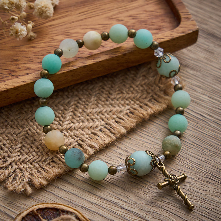 SolaceBeads Matte Amazonite Bracelet: Gentle Grace to Walk With You - Matte Amazonite - image 0