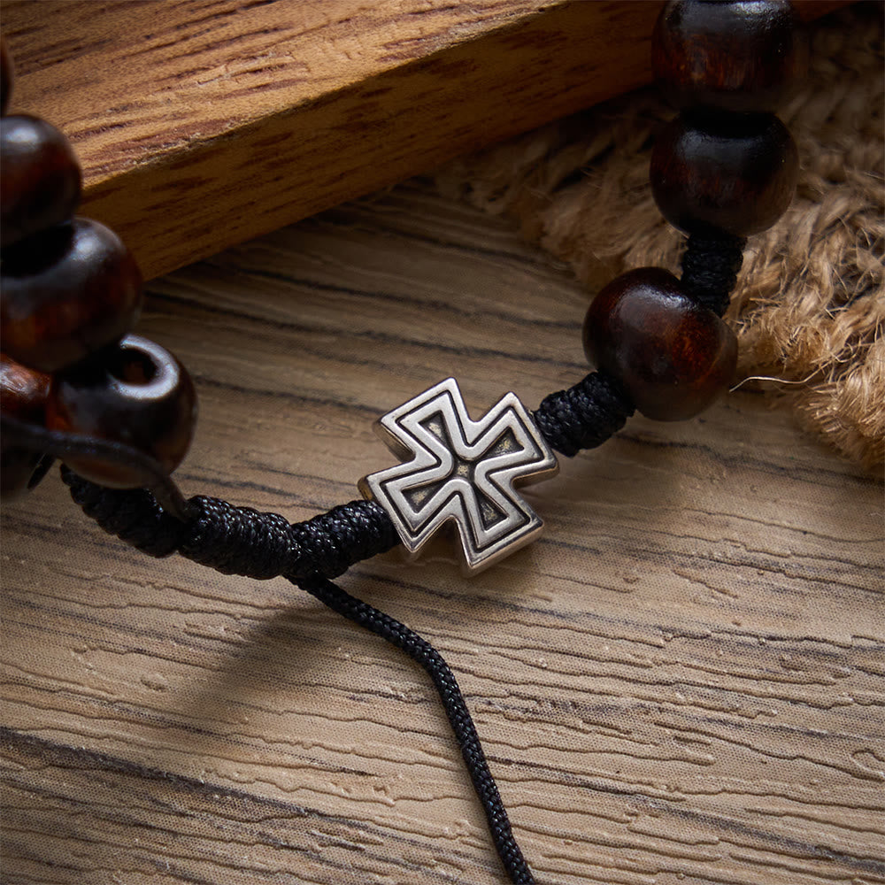 SolaceBeads Adjustable Rosewood Bracelet : Saint Benedict Guides Your Faith - image 2