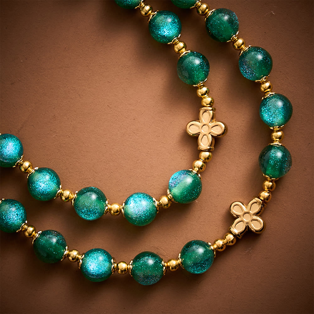 SolaceBeads Green Beads Artistic Rosary:Gentle Grace Shines In Prayers - image 5