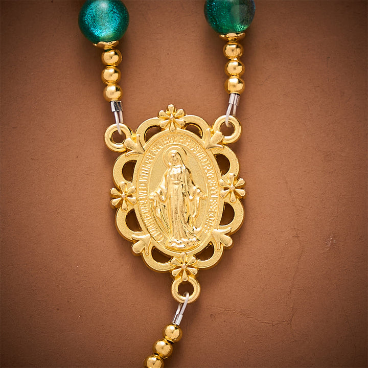 SolaceBeads Green Beads Artistic Rosary:Gentle Grace Shines In Prayers - image 6