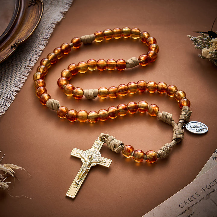 SolaceBeads Amber Bead Artistic Rosary: Faith Illuminates Every Prayer - image 2