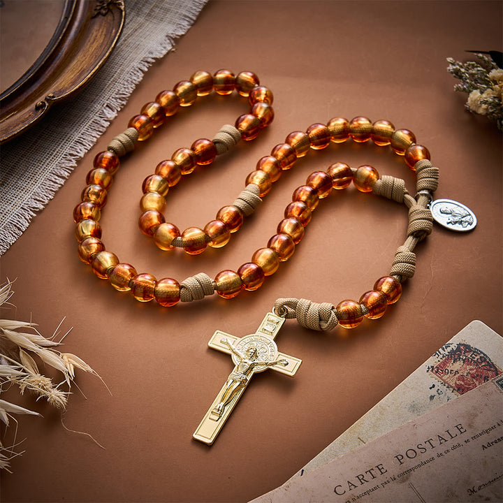 SolaceBeads Amber Bead Artistic Rosary: Faith Illuminates Every Prayer - image 3