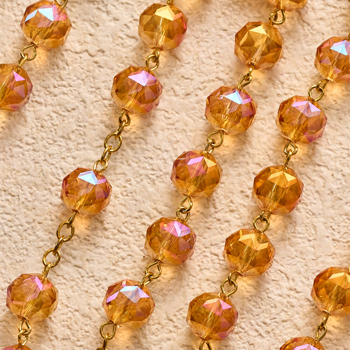 SolaceBeads Faceted Orange Crystal Rosary: Divine Light Shines Upon Your Prayers - image 5