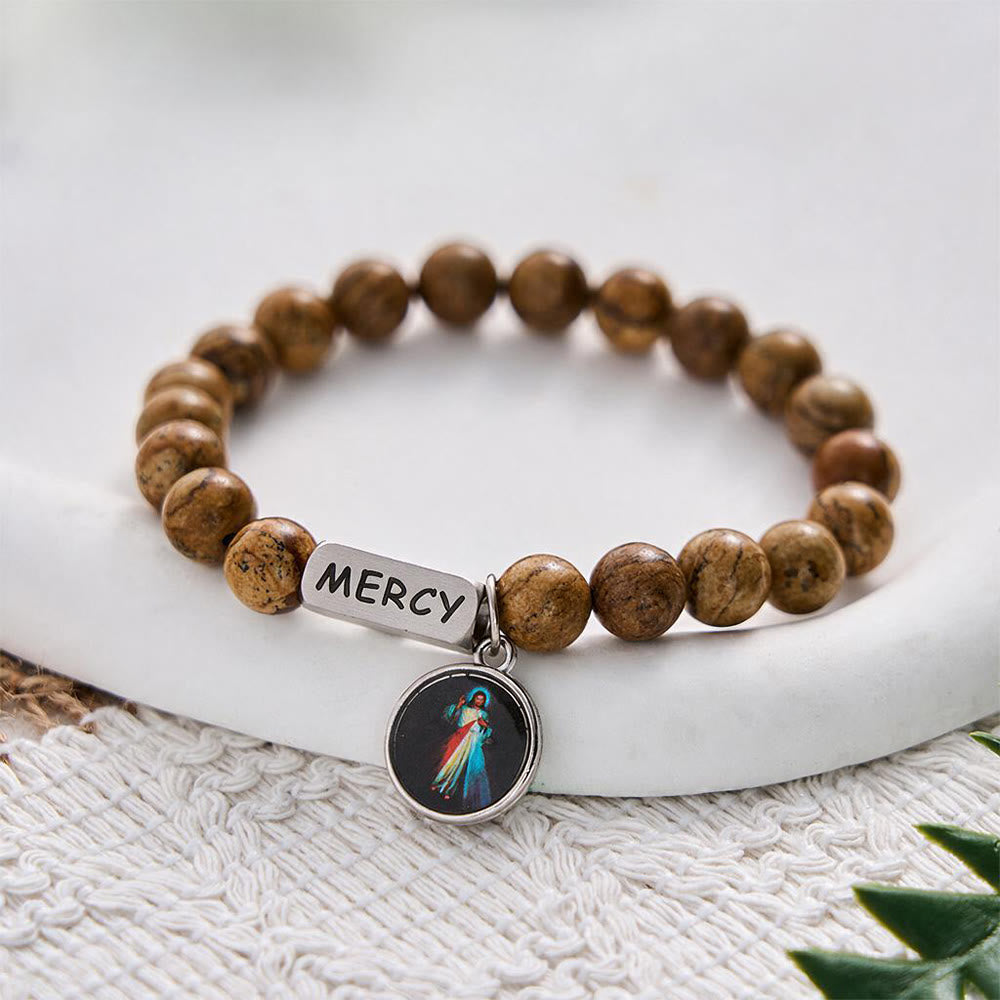 SolaceBeads Divine Mercy Picture Stone Bracelet: Faith Shines in Daily Moments - image 2