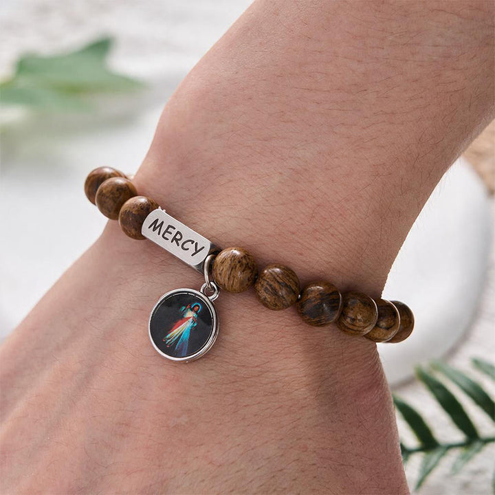 SolaceBeads Divine Mercy Picture Stone Bracelet: Faith Shines in Daily Moments - image 1